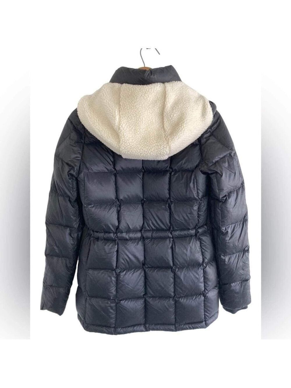 Abercrombie & Fitch Goose Down Sherpa Hoody Puffer Parka Coat Women’s Small - Picture 2 of 10